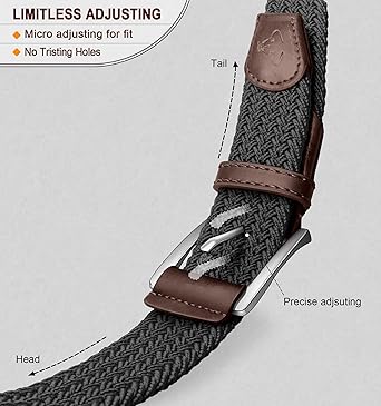 BULLIANT Stretch Belt Men,Mens Gift Woven Braided Web Belt 1 38 for Golf Casual Pants Shirts Jeans