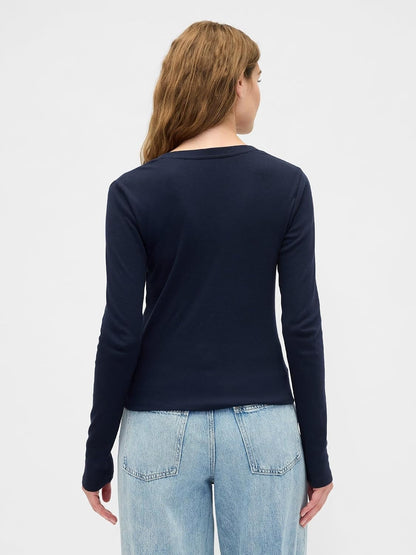 GAP Women's Long Sleeve V-Neck Knit Top