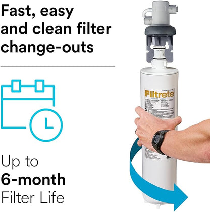 Filtrete Advanced Under Sink Quick Change Water Filtration Filter 3US-PF01, for use with 3US-PS01 System, 1 Count (Pack of 1), White