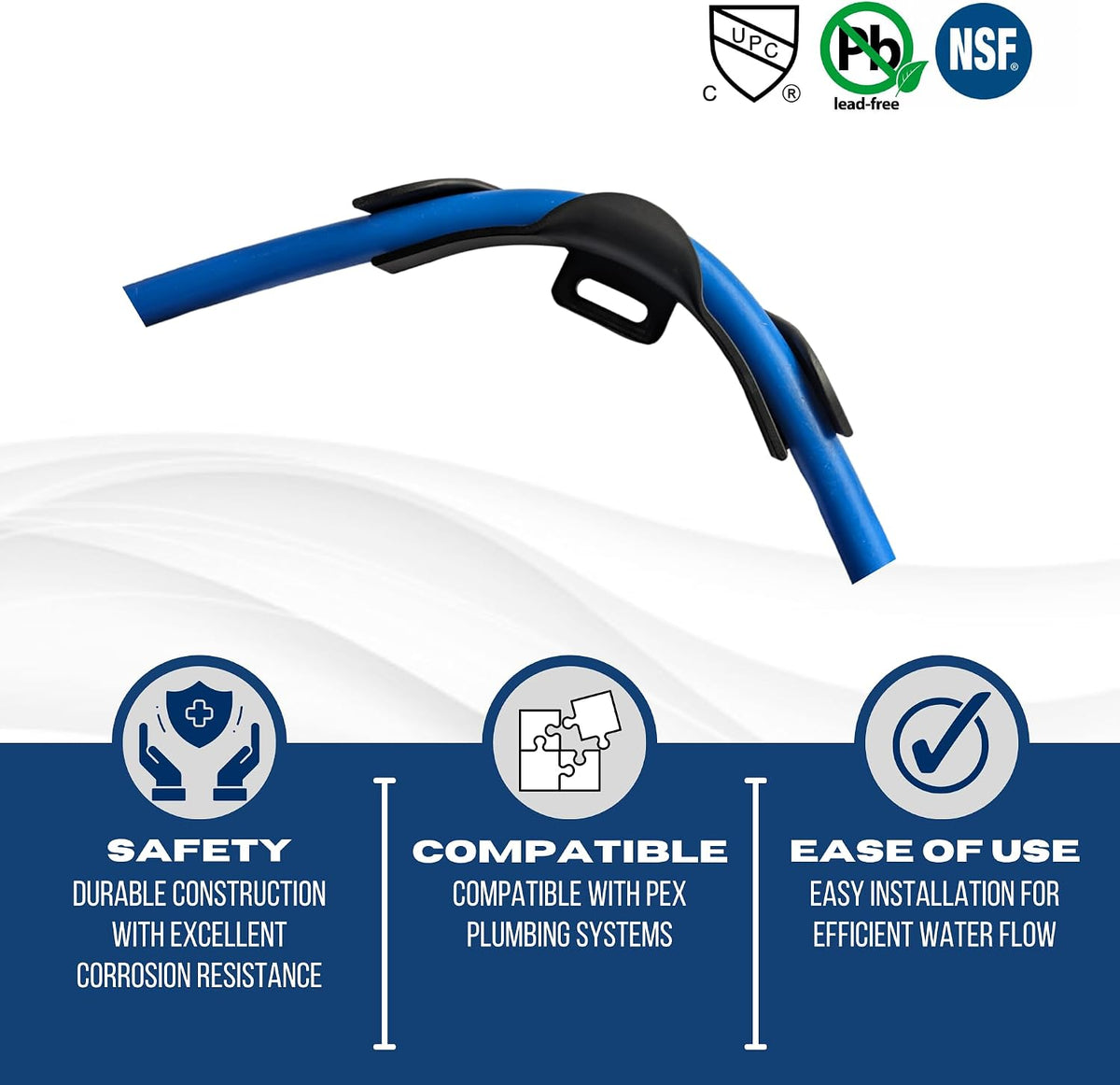 XFITTING 3/8 in - 1/2 in Pex Tubing Bend Support with Nail Tab Heavy Duty Reinforced Plastic, 10 Pieces