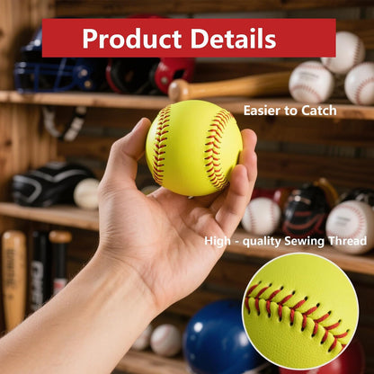 Official Size 12" Softballs - Fastpitch Practice & Training Balls, Leather Covered (pack of 4)