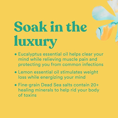 ASUTRA Dead Sea Bath Salts (Detox  Slim Down), 16 oz - Soak in Rich  Vital Healing Minerals - Purify  Energize with Eucalyptus, Sweet Orange,  Lemon Essential Oils