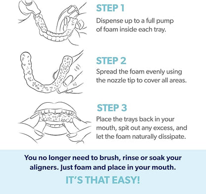 EverSmile AlignerFresh Extra Whitening Foam  Cleaner Compatible with All Clear Aligners and Retainers  Eliminates Bacteria, Whitens Teeth, Fights Bad Breath  50ml (1 Pack)