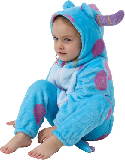 Unisex Baby Animal Onesie Pajamas,Infant Flannel Halloween Cosplay Costume, Toddler Christmas Homewear/Sleepwear ( Size 6-12 months)