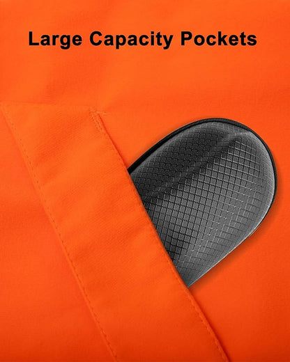 Roicaholy Men's Orange Hunting Vest, Waterproof and Ultra-Quilt Fabric, with Pockets, Zip Up