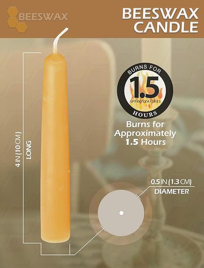 Hyoola Beeswax Candles 12 Pack - All Natural 100 Beeswax Tree Candles - 12 Inch Candles - Handmade in The USA - Yellow