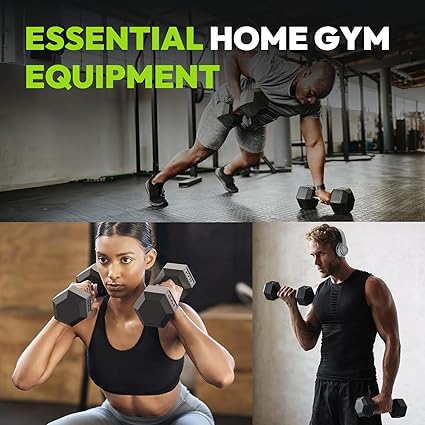 Hex Dumbbell Set, 2.5-125 lb Rubber Encased Exercise  Fitness Dumbbells, Weights Dumbbells Set of 2, Hand Weight for Strength Training (Single, Pair, Set)