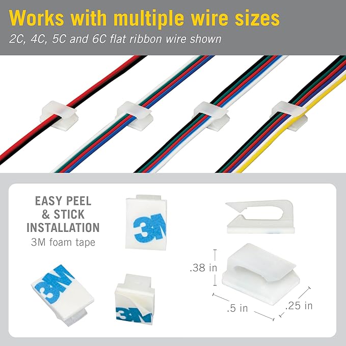 Armacost Lighting LED Lighting Wire Support Clips with 3M Peel & Stick Adhesive 910100