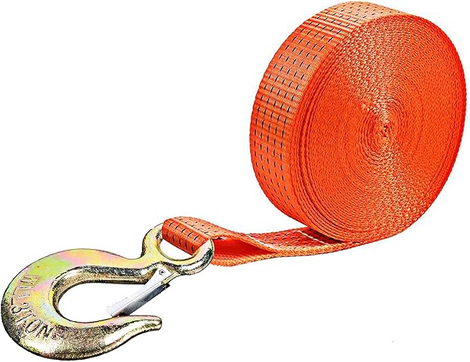 Winch Straps, Heavy Duty Towing Straps with Hook and Loop for Boat, Trainler, Wave Runner, Fishing Jet Ski, Trucks,Towing Replacement Recovery Securing Rope Marine - 2" x 20', Break Strength 10000lbs