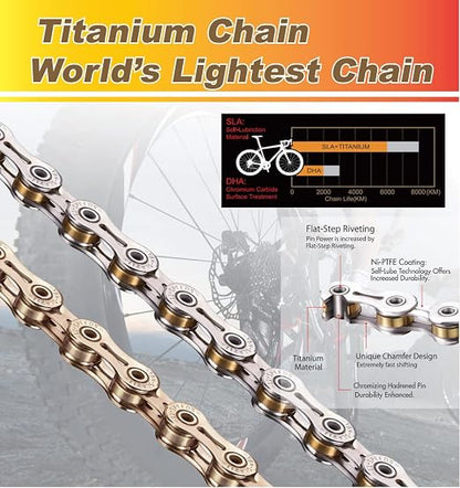 DJC Bike Chain 6 7 8 Speed for Road Bike MTB Mountain with Quick Link YBN for Shimano Sram System and KMC