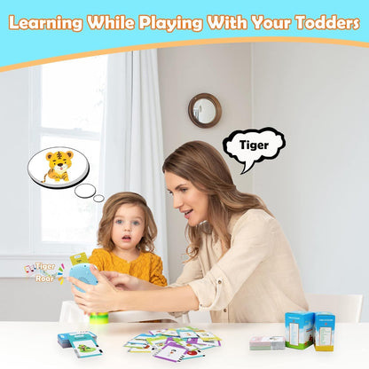 Spanish and English Pocket Speech Therapy Toys with 224 Sight Words, Bilingual Flashcards for Preschool Learning, Gifts for Toddlers (tiny 1/2" crack on device)