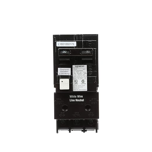 Siemens QF230A 30 Amp, 2 Pole, 120240V Ground Fault Circuit Interrupter with Self Test and Lockout Feature, Cardboard Packaging