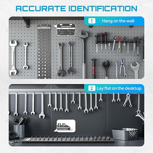 SEESII 34 Thread Checker, Nut and Bolt Thread Identifier Gauge: Precision Engineered with 15 Metric, 19 Standard  8 Drill Sizes for Accurate Measurement - Bolt Size Finder Tool for DIY Enthusiasts