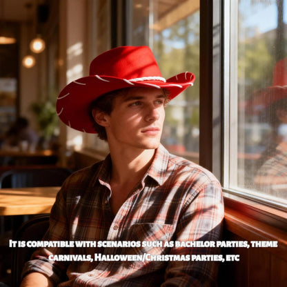 Novelty Western Sheriff Costume Hat–Classic Cowboy Hat Teens–1950s Rancher Style Country Music Festival Accessory