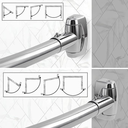 2pcs Shower Curtain Rod Bracket, Zinc Alloy Single Swivel Flange, Easy Installation Heavy Duty