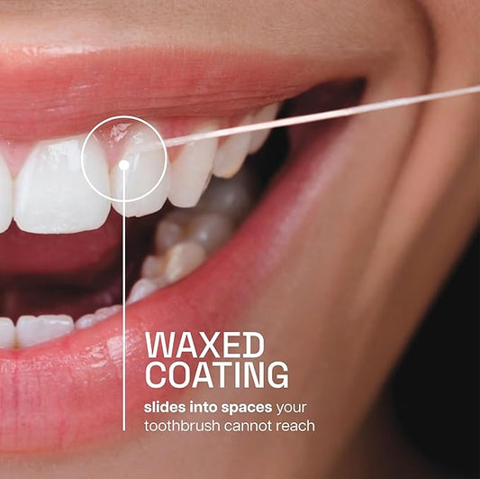 REACH Waxed Dental Floss, Mint, Plaque Remover for Teeth, Shred Resistant, Floss Slides Smoothly, Easy to Use, Waxed, Deep Cleaning Teeth, Oral Care, PFAS Free, for Adults  Kids, 1 Pack, 55 yd