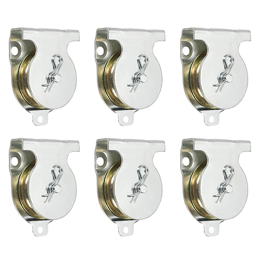 PATIKIL Ceiling Mount Single Pulley, 6 Pack 2 Inch Diameter Wall Mounted Single Pulley for 38" Wire Rope