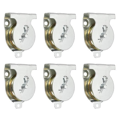 PATIKIL Ceiling Mount Single Pulley, 6 Pack 2 Inch Diameter Wall Mounted Single Pulley for 38" Wire Rope