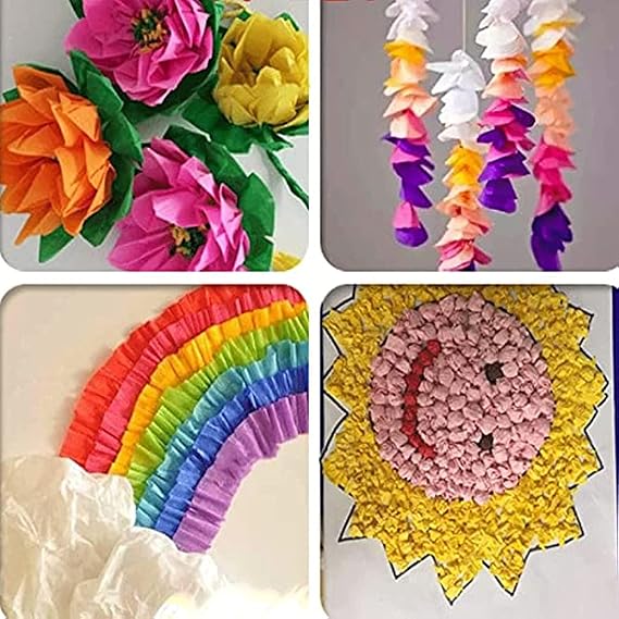 Crepe Paper Folds (20 Sheets) - 20 Inches Wide by 3.2 Feet Long - Mexican Crepe Paper -21 Assorted Color (Dark Green)