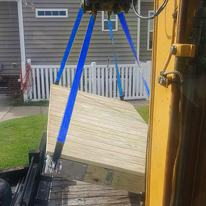1Pack 2 "x6' Tow Strap with Reinforced Loops Vehicle Recovery Rope 10,000 Pound Breaking Strength 2 inch 6 Feet Lift Sling Strap,Blue
