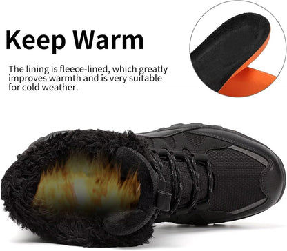 Size 8-8.5 -Mens CNPAWS Men's Winter Snow Boots Waterproof Warm Hiking Shoes | Non-Slip Lightweight Outdoor Breathable Comfortable Trekking Ski Work Boots