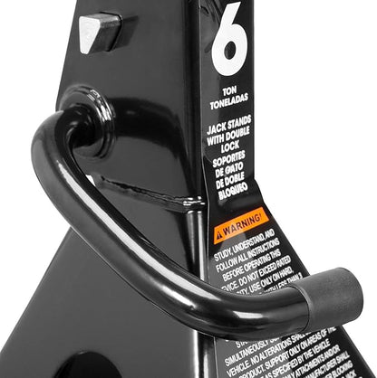 Torin AT46002AB-1 Double Locking Steel Jack Stands, 6 Ton (12,000 LBs) Capacity, Black, 1 Pair