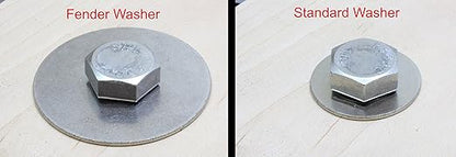 516" x 1-12" Stainless Fender Washer, (100 Pack), 18-8 (304) Stainless Steel Flat Washer, 0.344" ID x 1.5" OD x 0.050" Thick, Plain Finish Metal Washer by Bolt Dropper