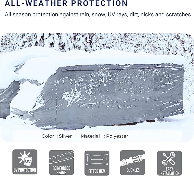 ShieldAll Ultimate Class C RV Cover, Waterproof UV Resistant Class C Motorhome Cover Fits 23 feet to 26 feet Class C RV, Silver Color