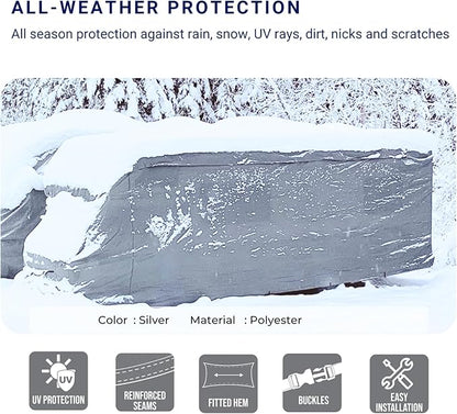 ShieldAll Ultimate Class C RV Cover, Waterproof UV Resistant Class C Motorhome Cover Fits 23 feet to 26 feet Class C RV, Silver Color