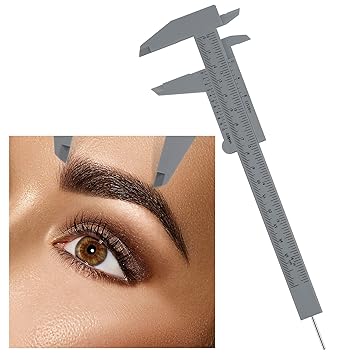 Frienda 5 Pieces Eyebrow Measuring Ruler Brow Mapping Tool Mini Vernier Caliper Double Scale Plastic Sliding Gauge Ruler for Micro Blading Eyebrow Tattoo Brow Artists(Fresh Colors)
