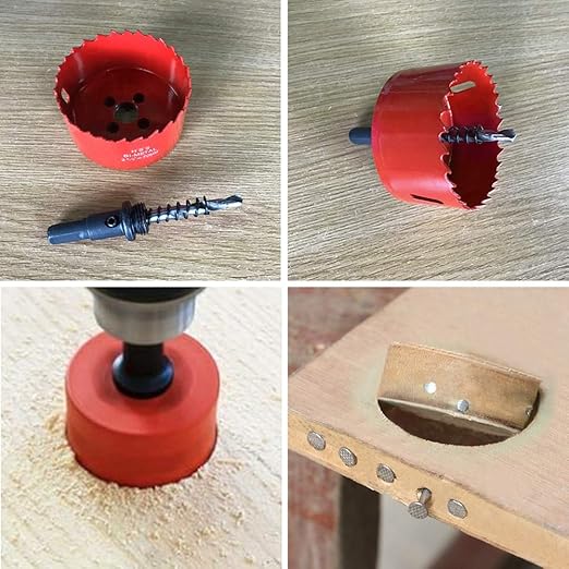 Hole Saw Drill Bit LAIWEI HSS Hole Cutter with Arbor for Wood,PVC Board and Plasterboard(34"(19mm Hole Saw))