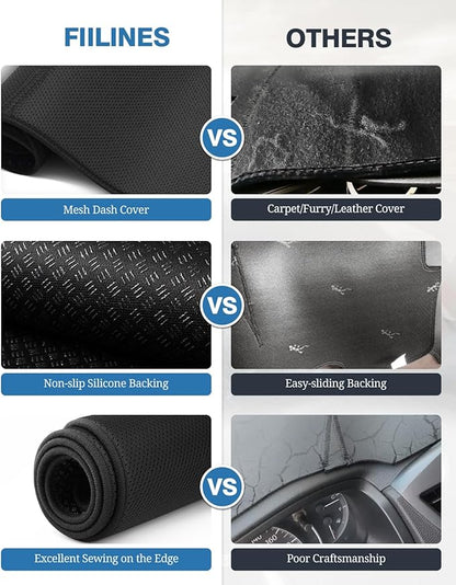 FIILINES Dash Cover for Jeep Grand Cherokee 2011-2021 (NOT for Jeep Cherokee  Grand Cherokee L), Dashboard Mat Cover Car Accessories Sunshade Nonslip Mesh Protector No Glare Black
