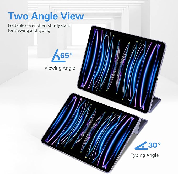ProCase Cover for iPad Pro 11 Inch Case 2022/2021/2020/2018, Slim Stand Hard Back Shell Smart Cover for iPad Pro 11 Inch 4th Gen 2022 / 3rd Gen 2021/ 2nd Gen 2020 / 1st Gen 2018-Lightpurple