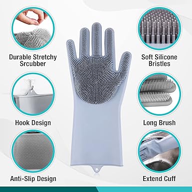 Dog grooming gloves for bathing,Dishwashing gloves with bristles for any task Ideal for cleaning the entire house.