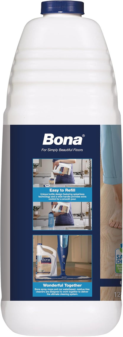 Bona Hardwood Floor Cleaner Refill - 128 fl oz - Unscented - Refill for Bona Spray Mops and Spray Bottles - Residue-Free Floor Cleaning Solution for Wood Floors