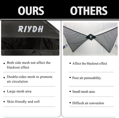 Bed Tent Full Canopy for Adult and Kids Blackout 93% Indoor Sleep Tents Original Design Dream Tents Portable Big Space with String Light 3 Doors Full Size