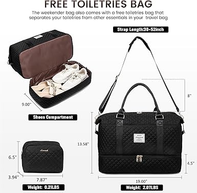 LOVEVOOK Travel Duffle Bag,Weekender Bags for Women with Shoe Compartment,Carry on Overnight Bag with Toiletry Bag,Gym Duffel Bag with Wet Pocket, Hospital Bags for Labor and Delivery