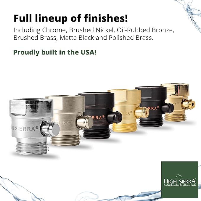 High Sierra® - Shower Head Pause & Pressure Control Valve - Solid Metal – Push-Button Valve Easily Controls the Flow of Water or Shuts It Off to Just a Trickle - Polished Chrome Finish