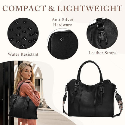 VASCHY Hobo Bags for Women, Vegan Leather Top Handle Satchel Shoulder Purse Handbag Purse with Crossbody Guitar Strap