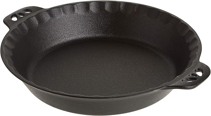 Camp Chef Cast Iron Pie Pan - True-Seasoned Cast Iron Pie Dish for Cooking  Camping Accessories - 10"