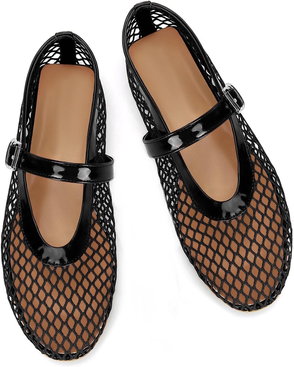 J.Crew Mesh Ballet Flats for Women Buckle Strap Comfy Casual Office Fishnet Ballerina Flat Shoes 3 sustainability features
