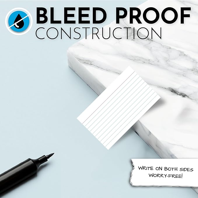 Home Advantage 3x5 Ruled Index Cards - Our 50 Pack of Lined Notecards Use Heavy Duty Cardstock to Make Them Bleed Proof – These Line Ruled Index Cards Make Perfect Flashcards & Note Cards