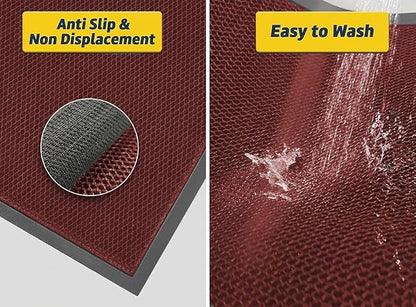 Muddy Mat® Meshy Mat™ Door Mat Heavy-Duty Quick-Dry Floor Mat, Sand & Dirt Trapper for Indoor & Outdoor, Ideal for Entrance, Mudrooms,Patios & Garages,Low-Profile,Non-Slip,Washable– Red 23"x35"x0.4"