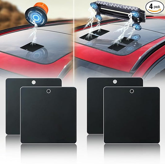 Pack of 4 self-adhesive magnetic pads 8895404 for aluminum booths, for magnetic light supports, durable black powder coating, ideal for light bars, lights