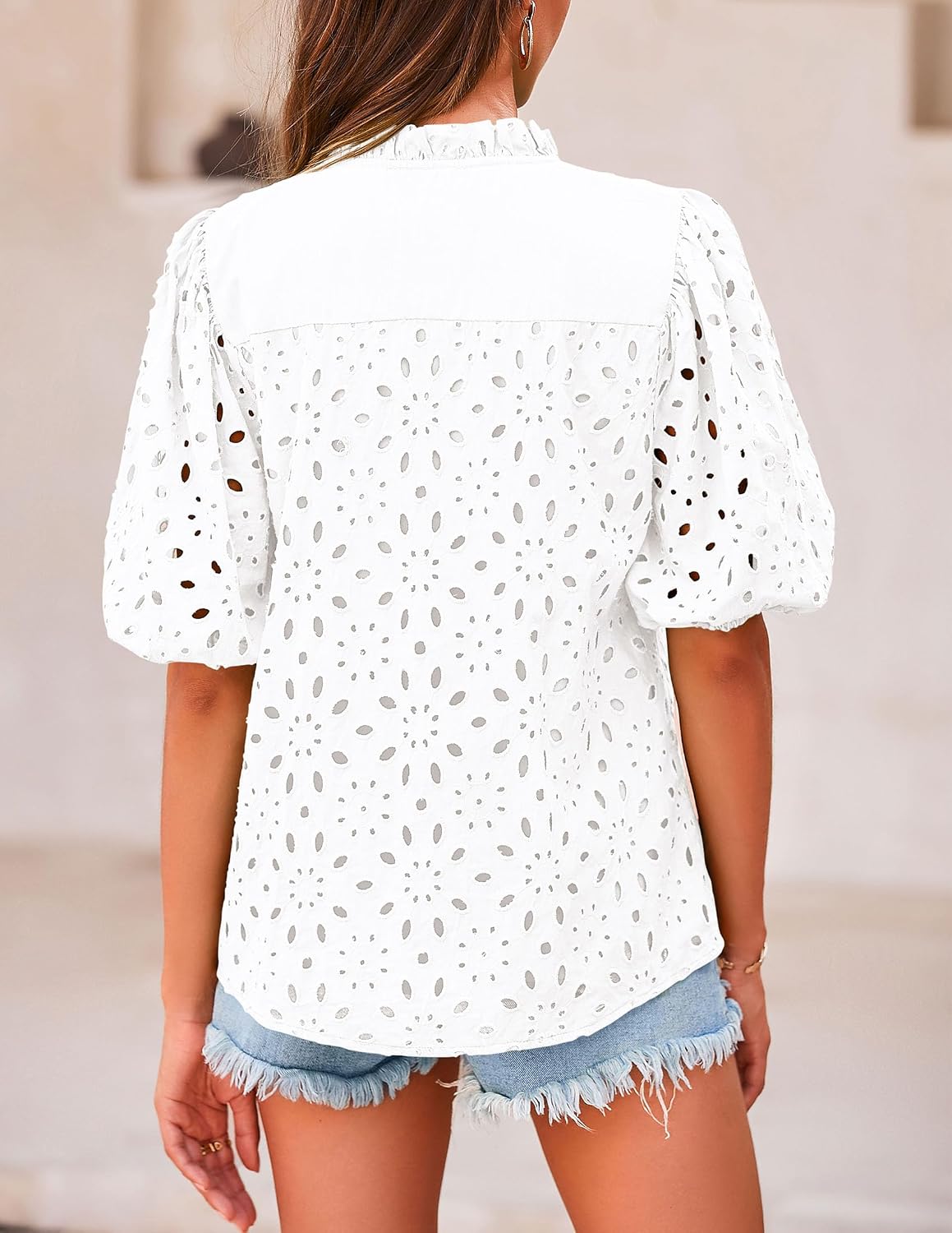 Stylish summer blouses with lace and embroidery, made of breathable fabric for comfort.