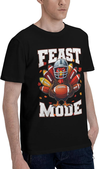 Football Turkey Autumn Leaves Shirts for Women Mens Short Sleeves Dress T-Shirt Crew Neck Shirt Work Tee Casual Tops .