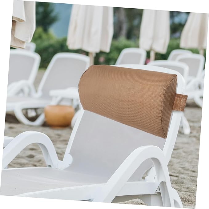 VANZACK Beach Chair Pillow Beach Chair Accessories Beach Chairs Recliner Lounge Head Resting Pillows Beach Chair Headrest Leisure Chair Headrests Head Pillow Sponge Light Brown