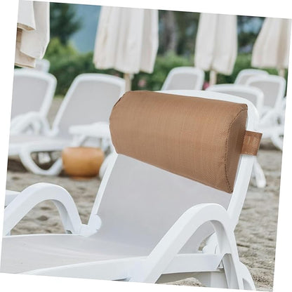 VANZACK Beach Chair Pillow Beach Chair Accessories Beach Chairs Recliner Lounge Head Resting Pillows Beach Chair Headrest Leisure Chair Headrests Head Pillow Sponge Light Brown