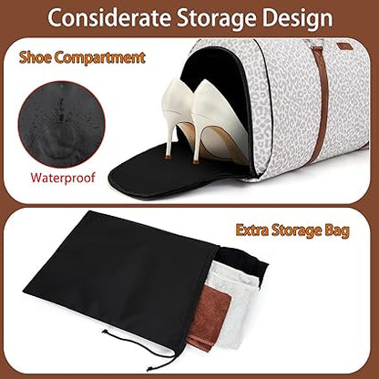 Convertible Garment Duffel Bag for Travel - Carry On Garment Bags With Toiletry Bag Large Weekender Bag for Men Women 2 in 1 Hanging Suitcase Suit Travel Duffel Overnight Bags 4pcs Set