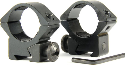 TACFUN 1 Pair 1 inch Ring Low Profile Scope Rings - 3/8" Dovetail Mount